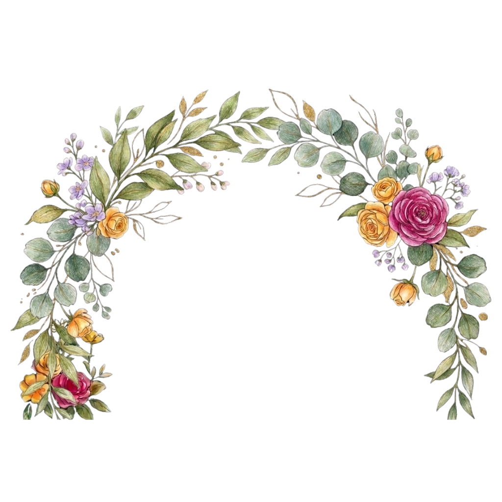 Decoración de flores acuarela